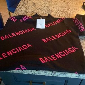 Balenciaga Black/Pink Sweater dress NWT